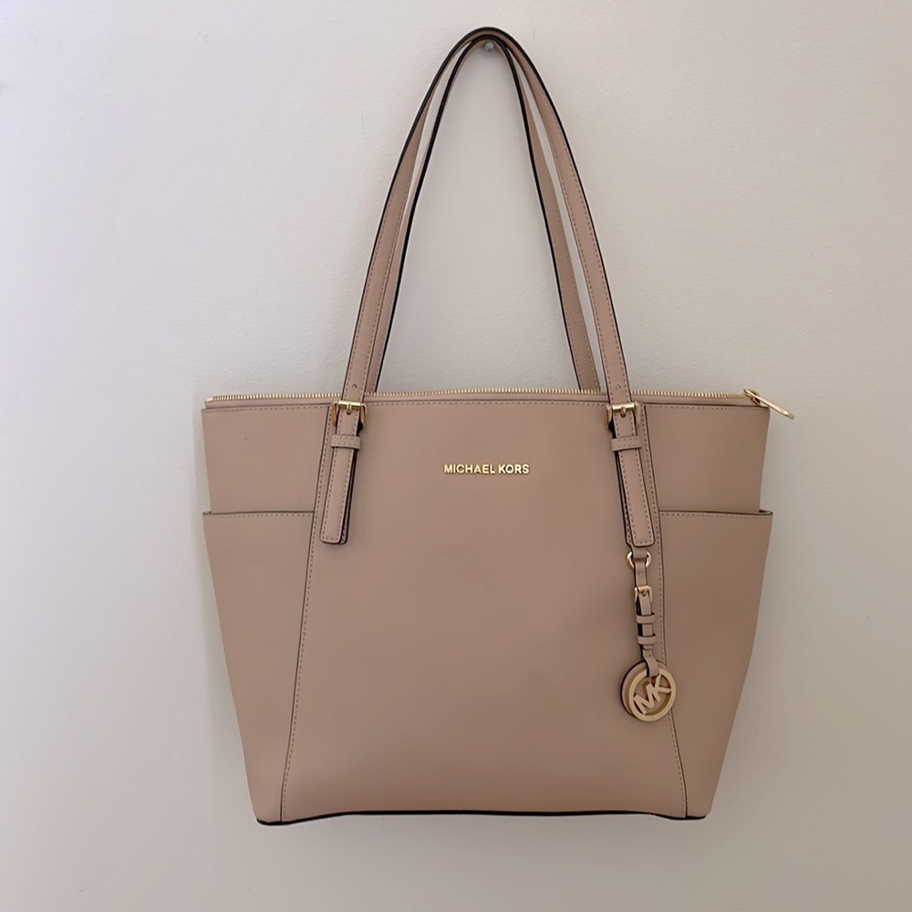 Michael Kors / Michael Kors Large Charlotte Nude Leather Tote